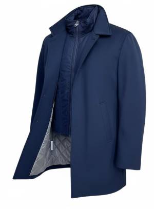 KU trench tessuto tecnico taglie forti uomo KU2003