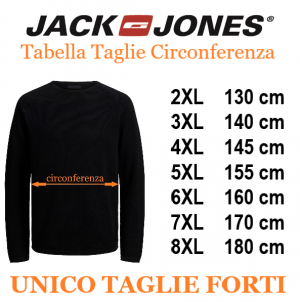 JACK&JONES felpa cotone felpato taglie forti uomo 12271863