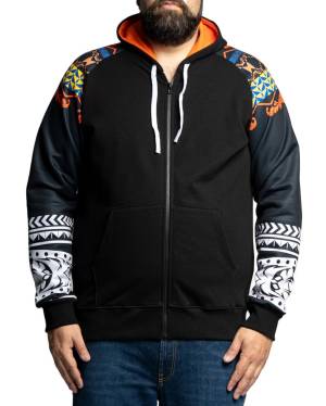 MAXFORT BL38 felpa cotone felpato taglie forti uomo azteco