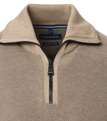 CASAMODA maglia cotone zip taglie forti uomo 413705