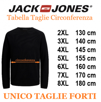 JACK&JONES felpa cotone felpato taglie forti uomo 12271863