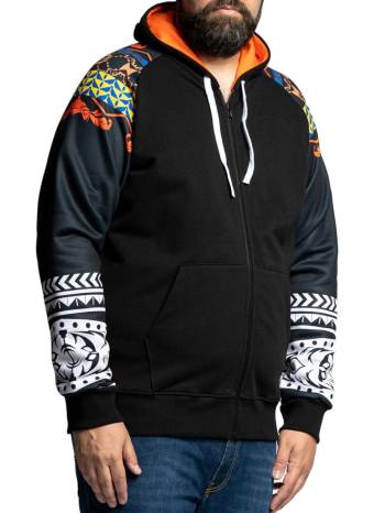 MAXFORT BL38 felpa cotone felpato taglie forti uomo azteco