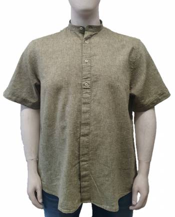 MAXFORT EASY camicia coreana manica corta taglie forti uomo lino 1263