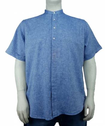 MAXFORT EASY camicia coreana manica corta taglie forti uomo lino 1263