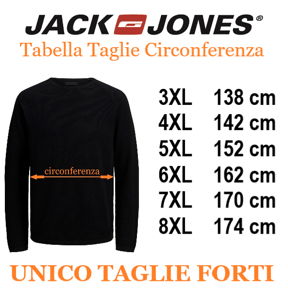 JACK&JONES maglia taglie forti uomo 12283656