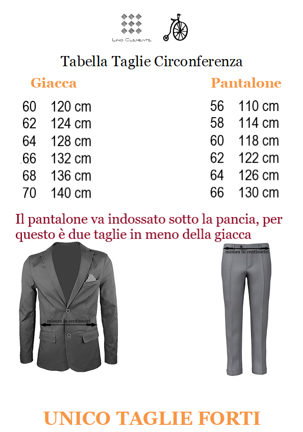 LINO CLEMENTE abito taglie forti uomo 20119 pie di pul