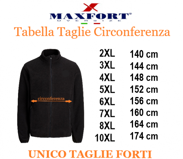 MAXFORT maglia mezza zip taglie forti uomo 6123