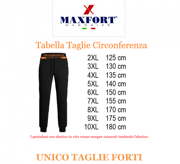MAXFORT pantalone tuta felpato mimetico taglie forti uomo 20262 nero