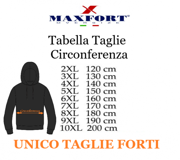 MAXFORT felpa taglie forti uomo 32507 bordò